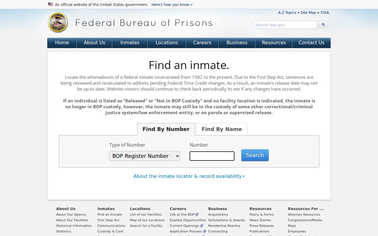 Federal inmate locator for federal Bristol arrest custody questions