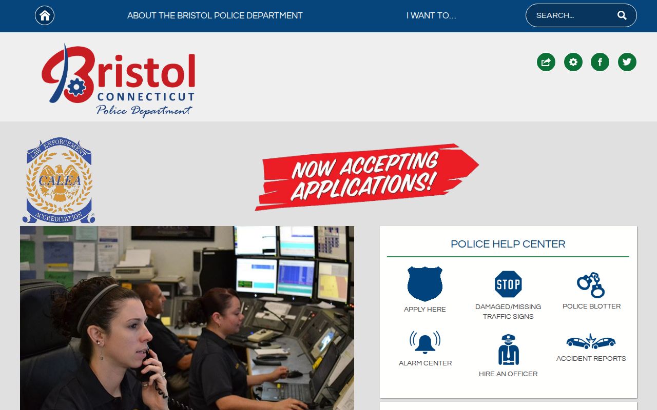 Official Bristol Police Department webpage
