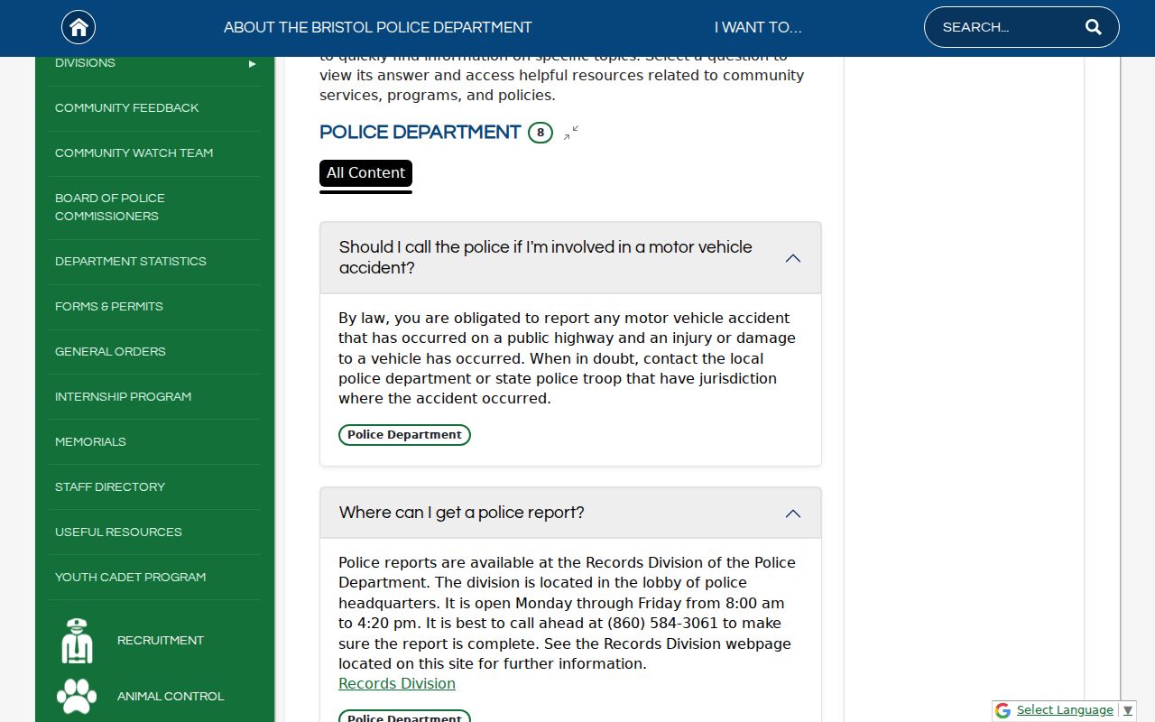 Bristol Police records and fingerprinting information