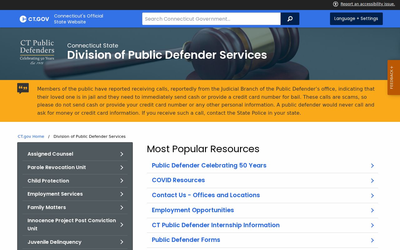 Bristol criminal court cases and Connecticut public defender services